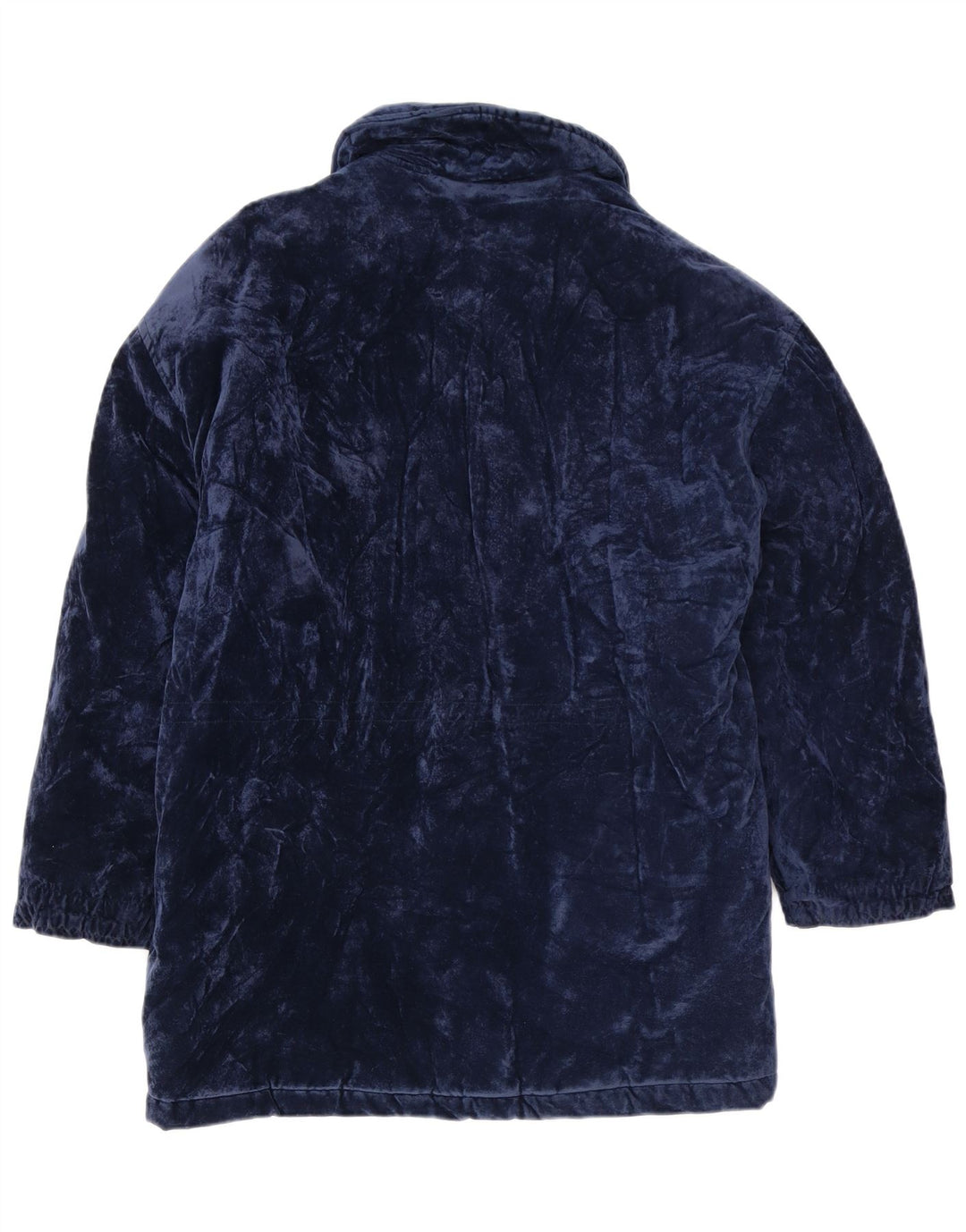 Casaco corta-vento vintage feminino de veludo grande Reino Unido 14 azul marinho médio