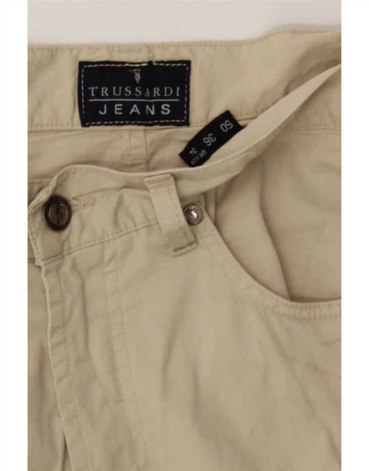 TRUSSARDI Womens Straight Chino Trousers W34 L33 Beige Cotton Vintage Trussardi and Second-Hand Trussardi from Messina Hembry 