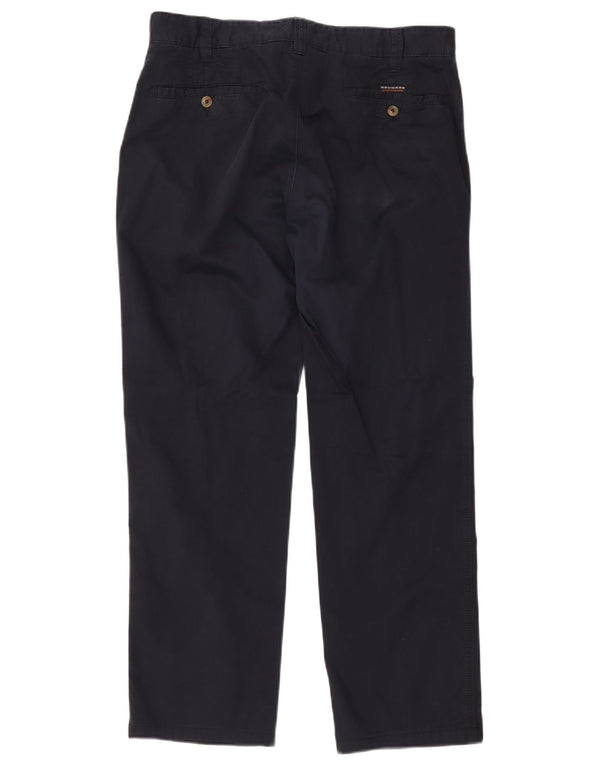 Calça chino reta masculina Navigare IT 52 XL W36 L30 algodão azul marinho