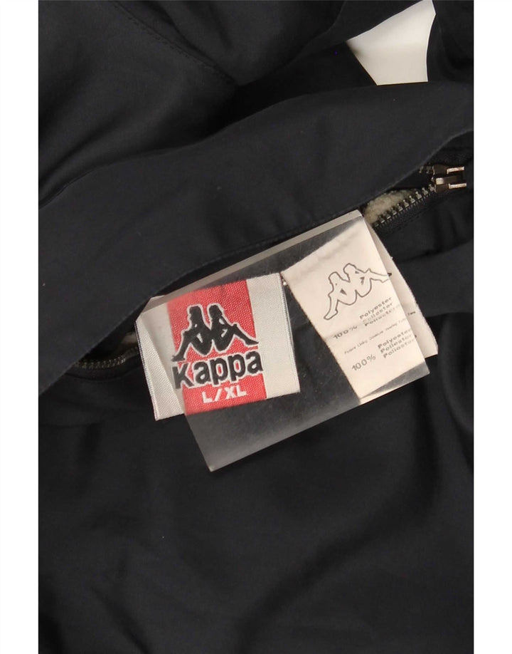 Jaqueta corta-vento masculina reversível com capuz Kappa Reino Unido 40 grande azul marinho