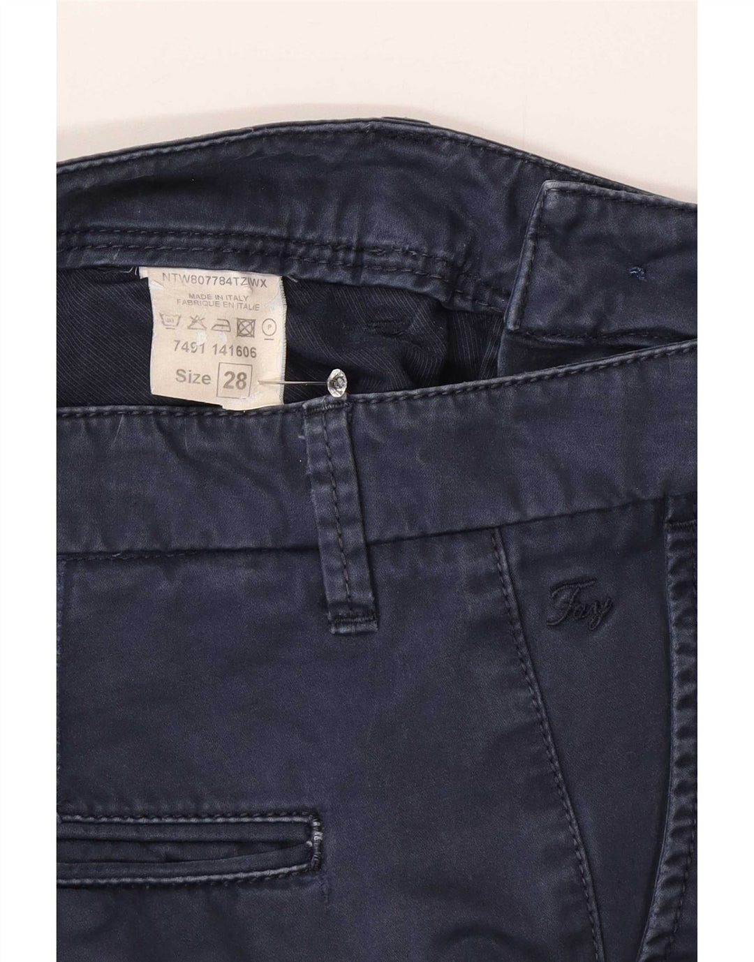 Fay Calça Chino Feminina Slim W28 L30 Azul Marinho