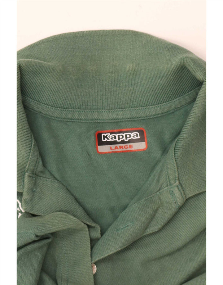 Camisa pólo gráfica masculina Kappa grande verde