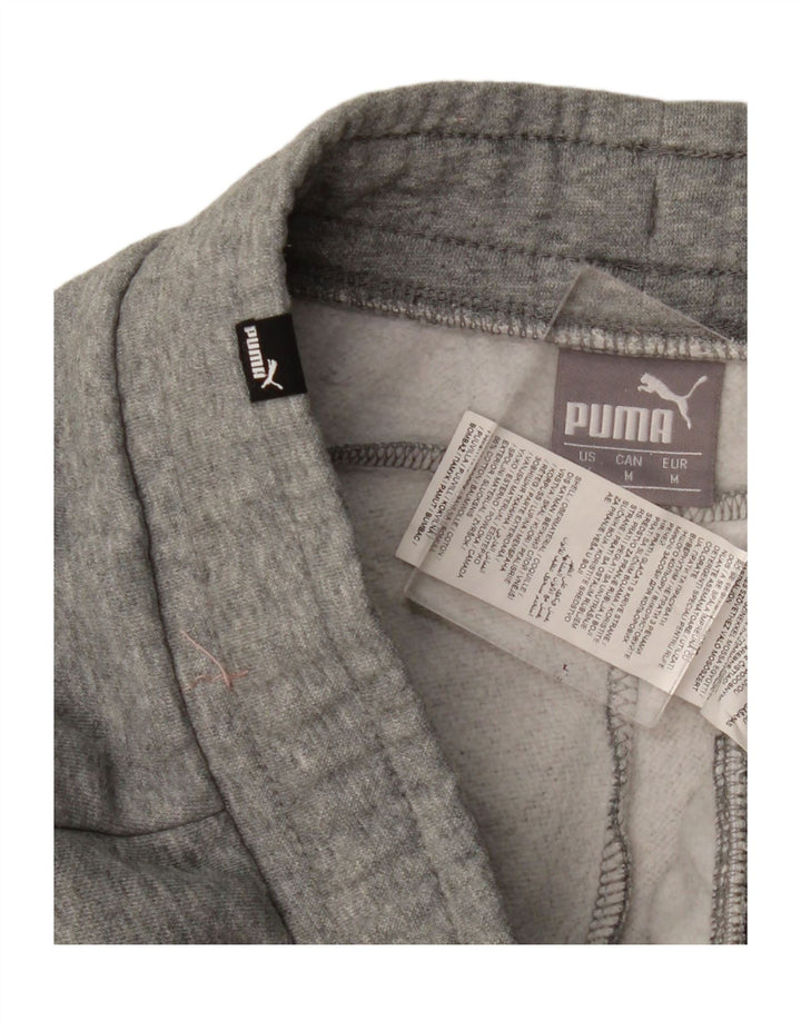 Calça de treino feminina PUMA joggers cinza médio algodão manchado
