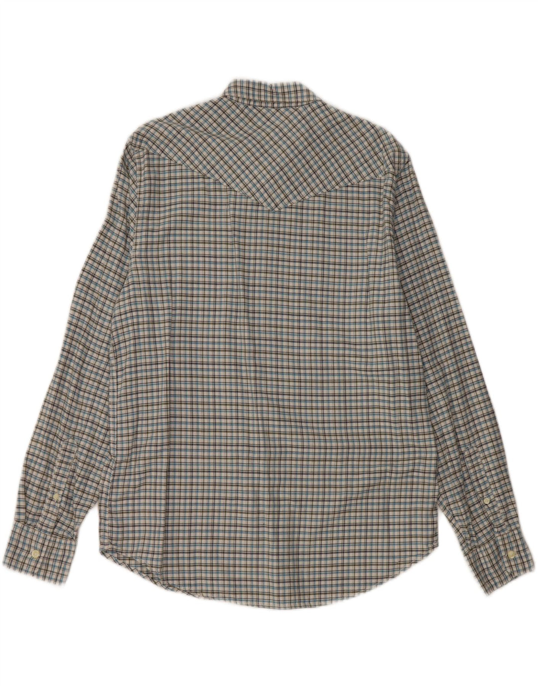 Camisa masculina LEVI'S Coupe Standard Standard Fit algodão xadrez azul médio