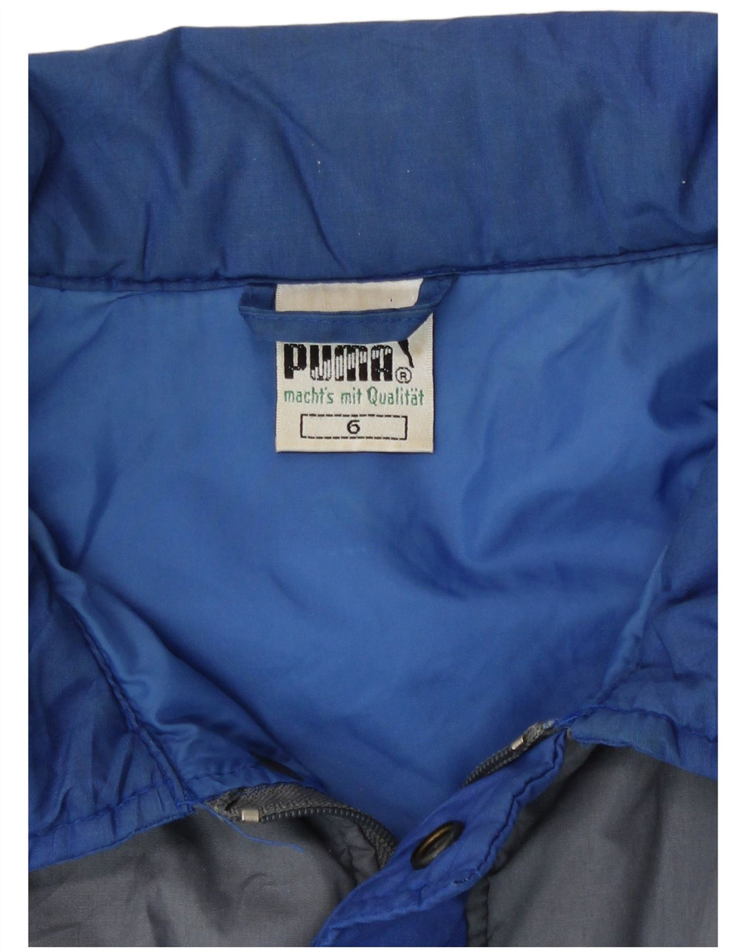 Jaqueta corta-vento masculina Puma UK 40 grande azul colorblock poliéster
