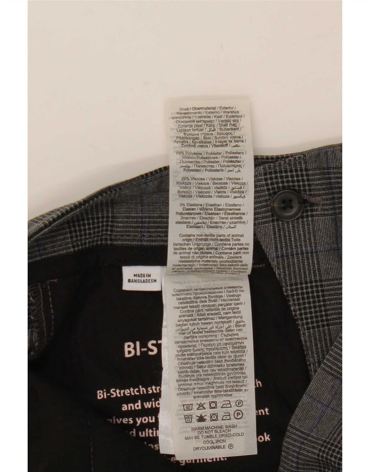 Calça masculina Jack & Jones Marco Slim Suit W28 L30 cinza xadrez poliéster