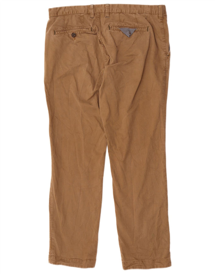 Calça masculina de terno reto Ted Baker W36 L31 algodão bege