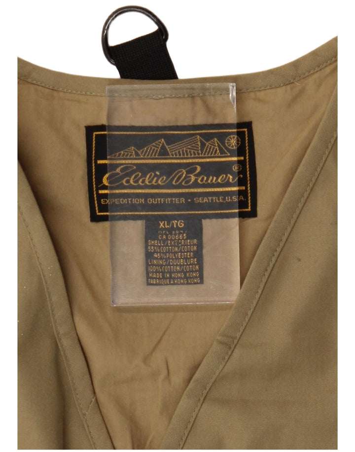EDDIE BAUER Colete utilitário feminino grande UK 18 XL algodão bege