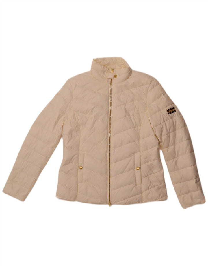 Jaqueta acolchoada feminina BARBOUR UK 14 médio branco