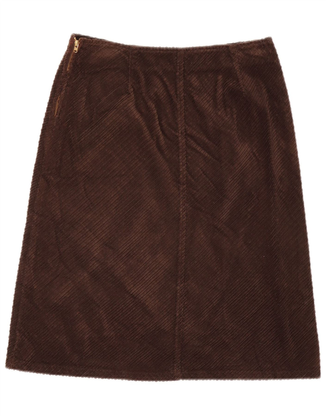 Saia feminina de veludo Sisley W28 marrom médio