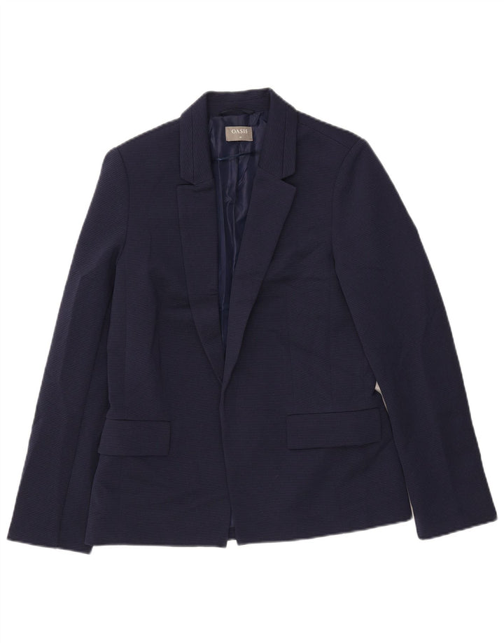 Jaqueta blazer aberta feminina Oasis UK 10 poliéster azul marinho pequeno