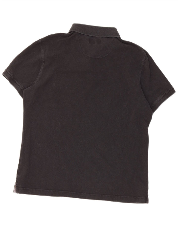 Camisa polo masculina Barbour grande algodão preto