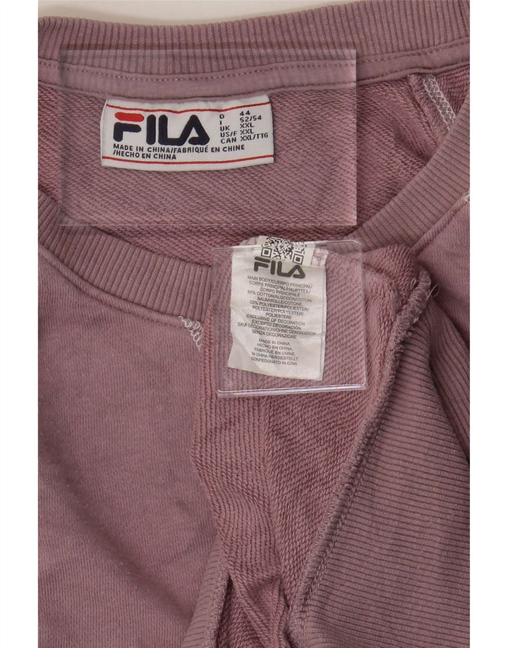 FILA Womens Sweatshirt Jumper UK 20 2XL Pink Cotton Vintage Fila and Second-Hand Fila from Messina Hembry 