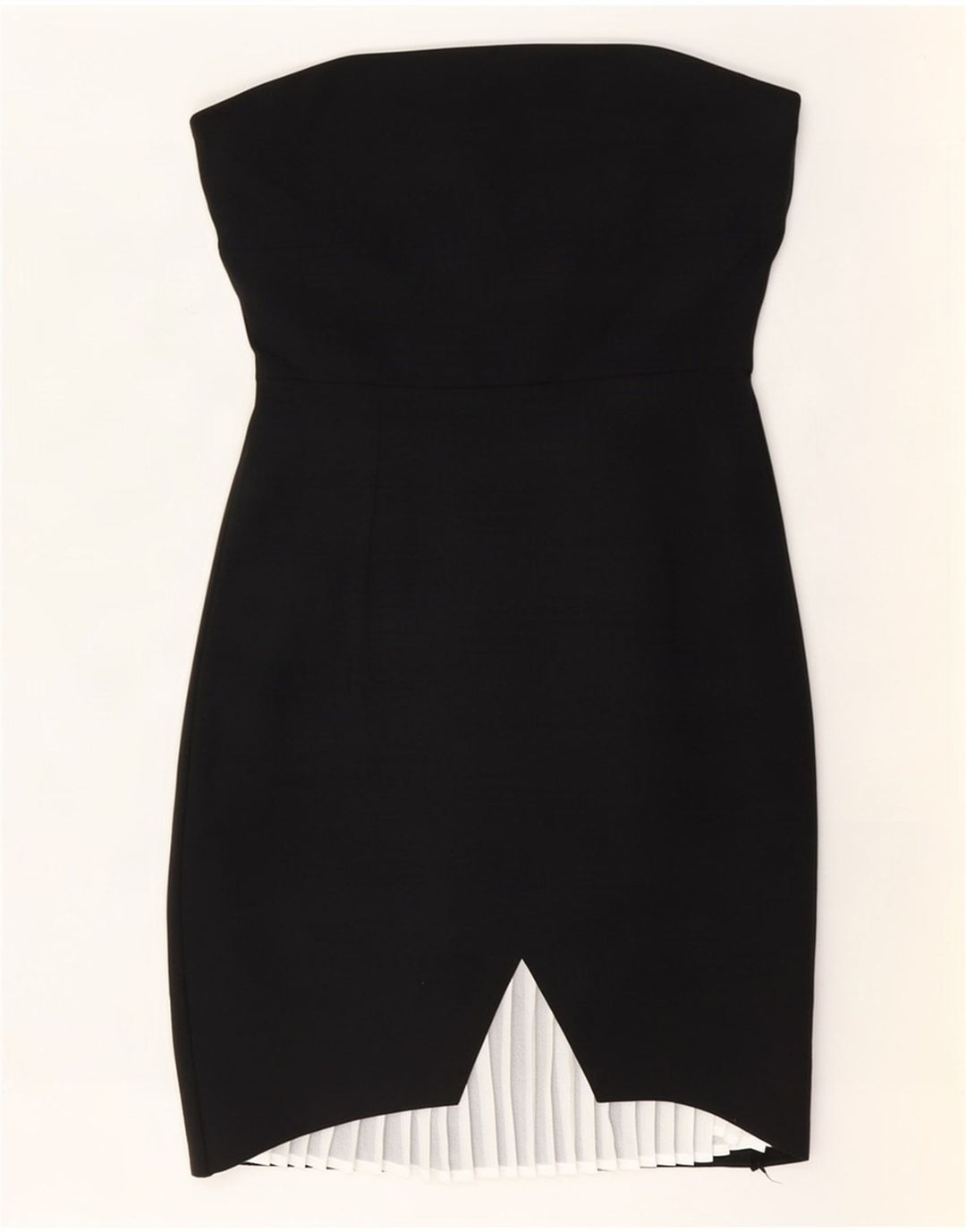 Vestido sem alças feminino Zara Reino Unido 8 pequeno poliéster preto