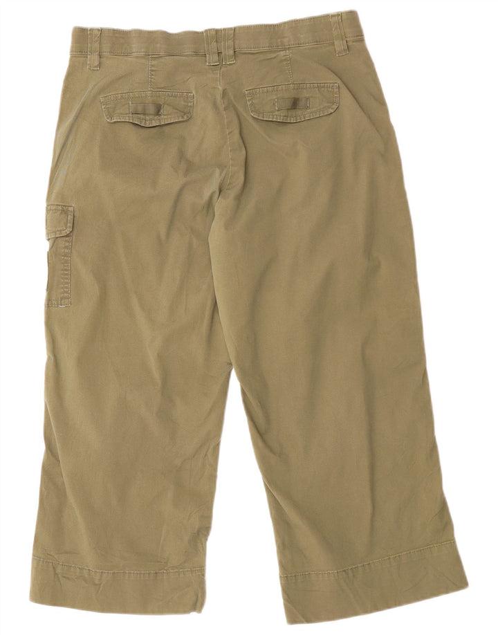 Calça cargo capri feminina Lee US 12 grande W30 L20 algodão cáqui