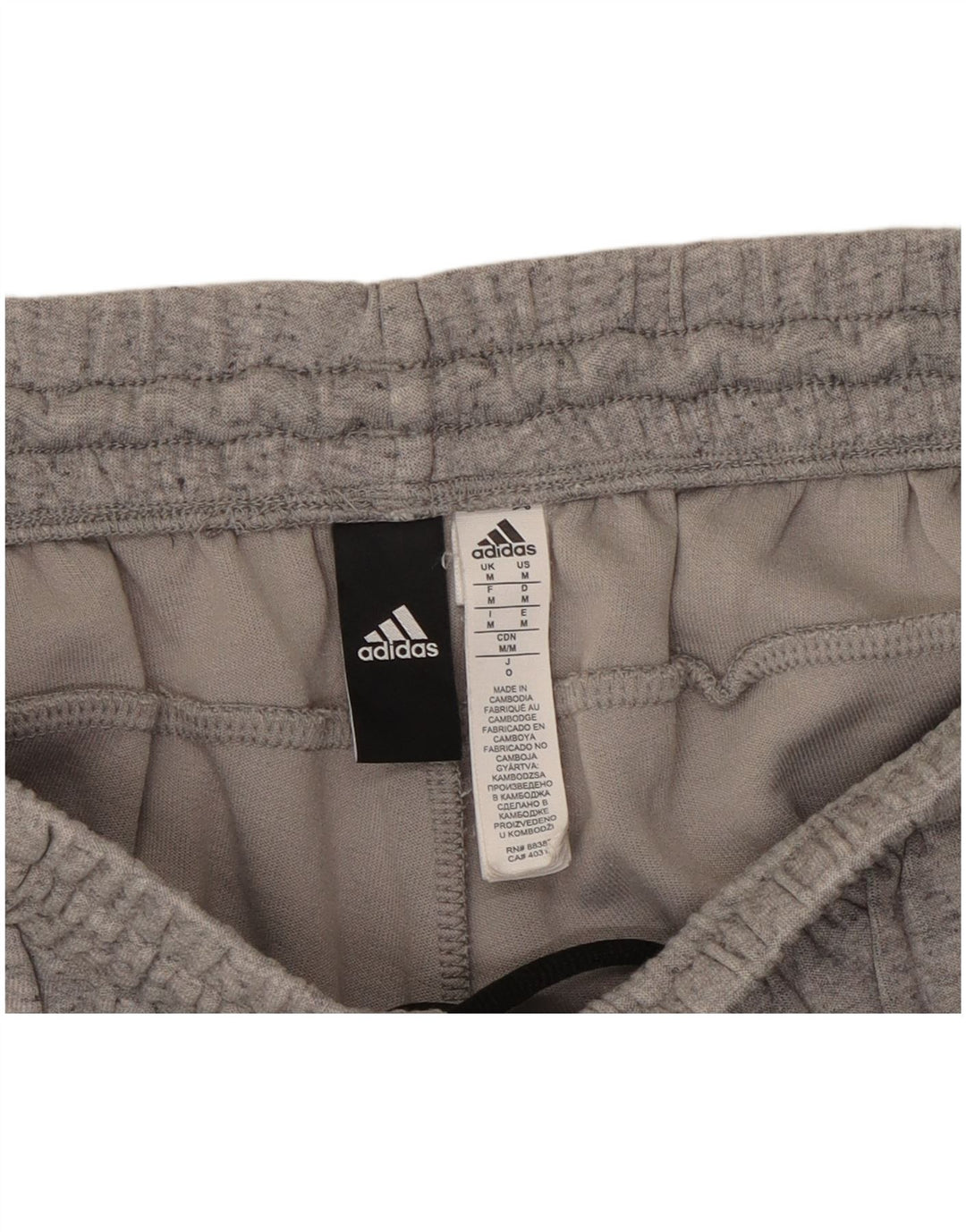 Adidas Mens Calças de treino cinza médio algodão manchado