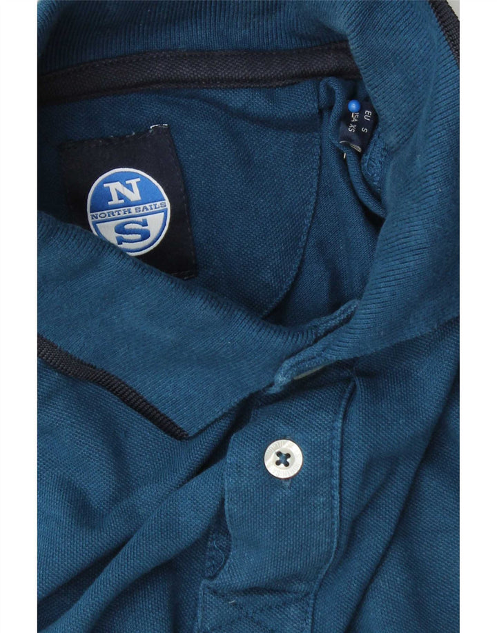 Camisa pólo masculina de manga comprida North Sails pequena azul marinho