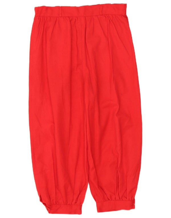 Calça capri feminina vintage de cintura alta W28 L18 poliéster vermelho