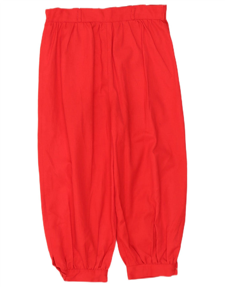 Calça capri feminina vintage de cintura alta W28 L18 poliéster vermelho