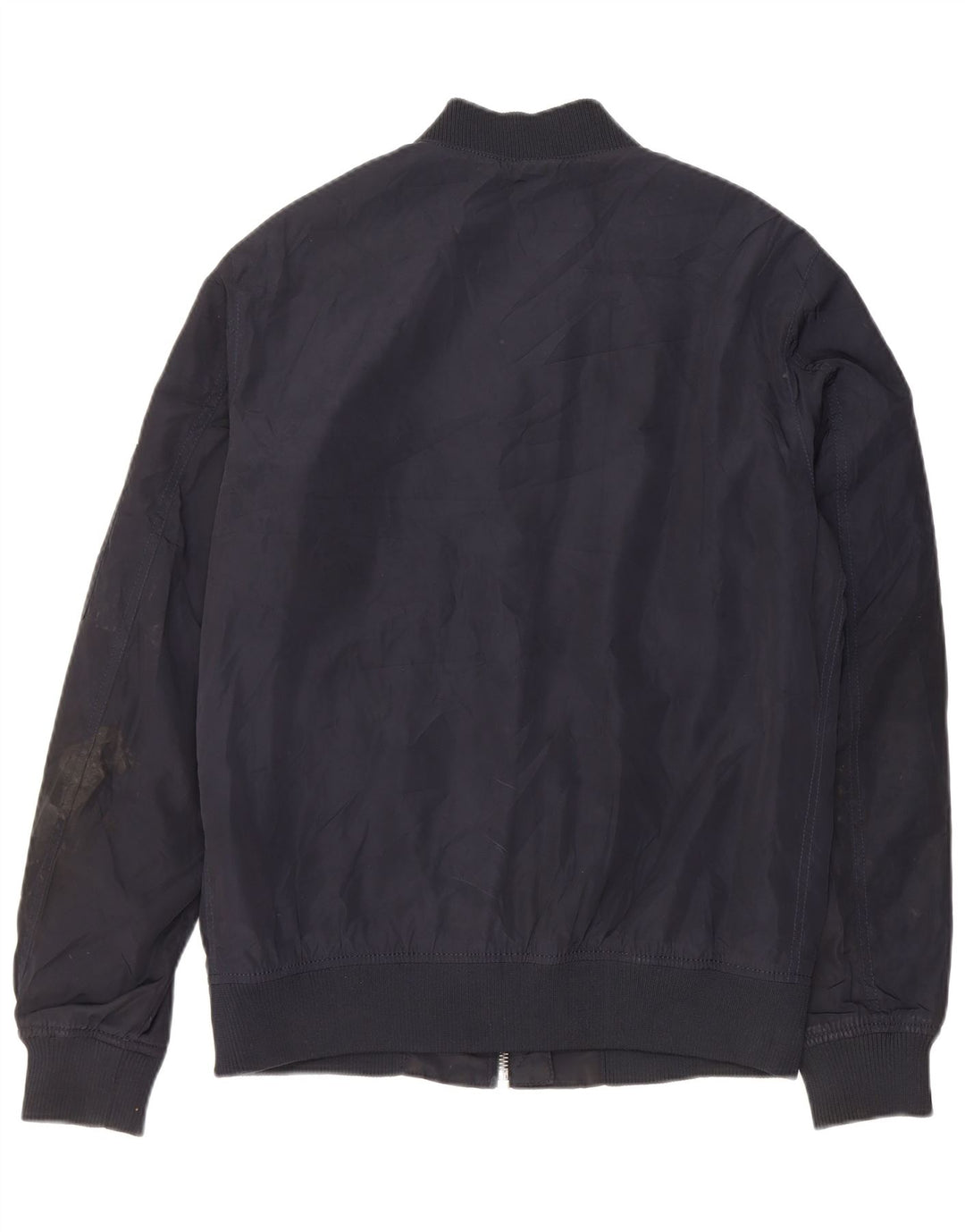 Zara Mens Bomber Jacket UK 40 Grande Poliéster Azul Marinho