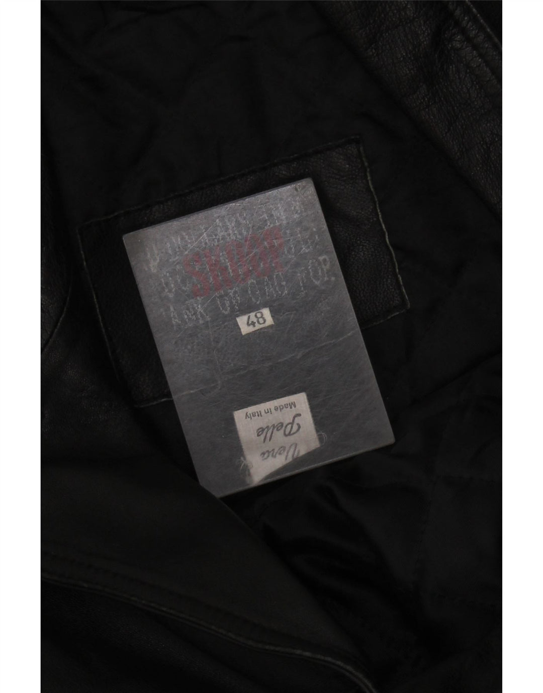 Casaco de couro feminino VINTAGE IT 48 XL couro preto