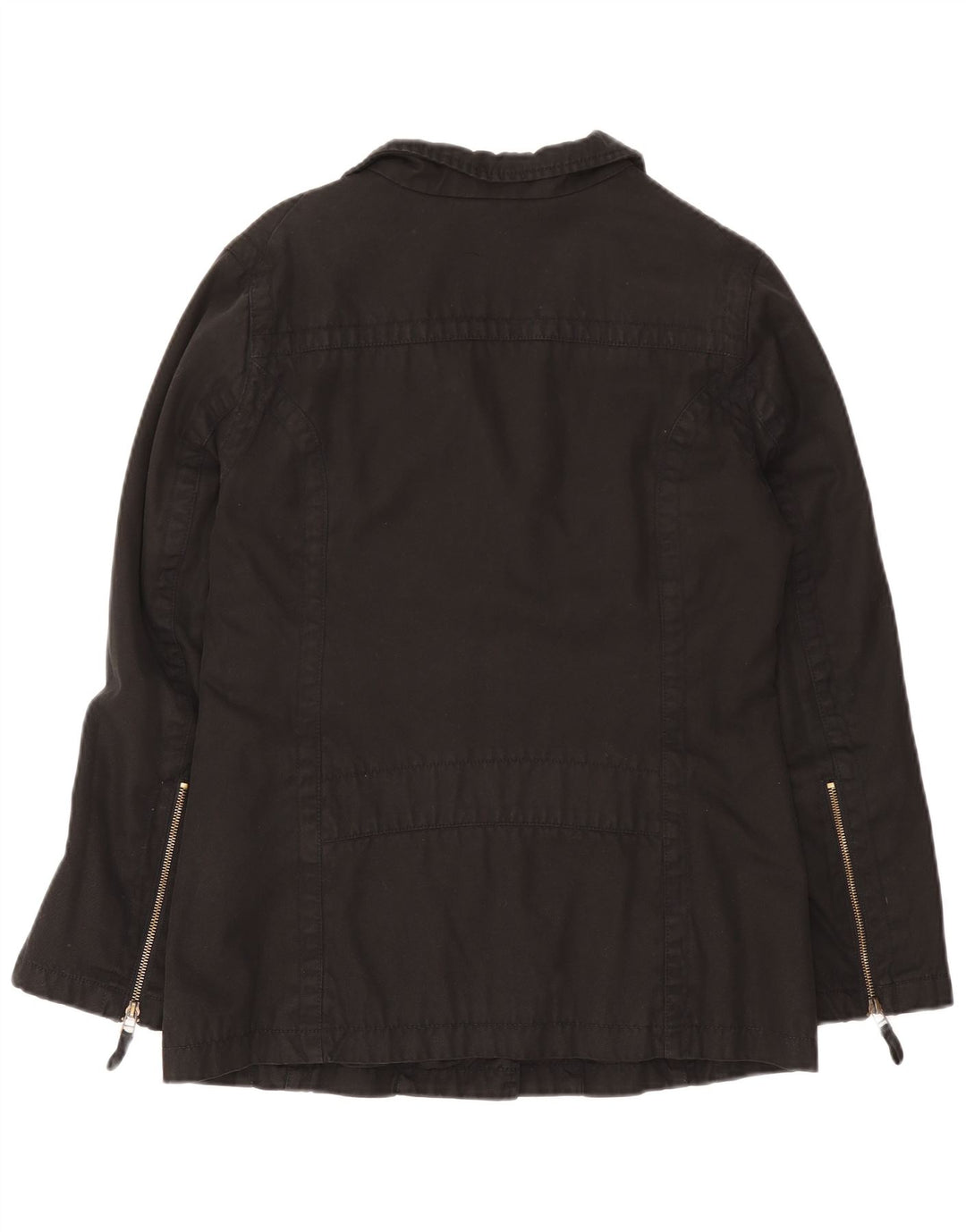 Jaqueta utilitária feminina Massimo Dutti Reino Unido 16 grande algodão preto