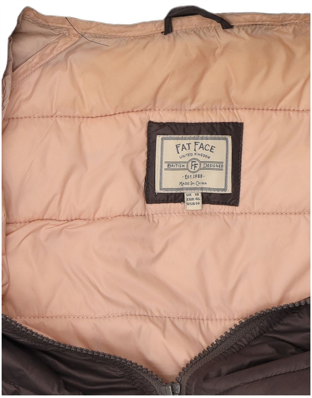 Jaqueta acolchoada feminina FAT FACE UK 18 XL cinza nylon