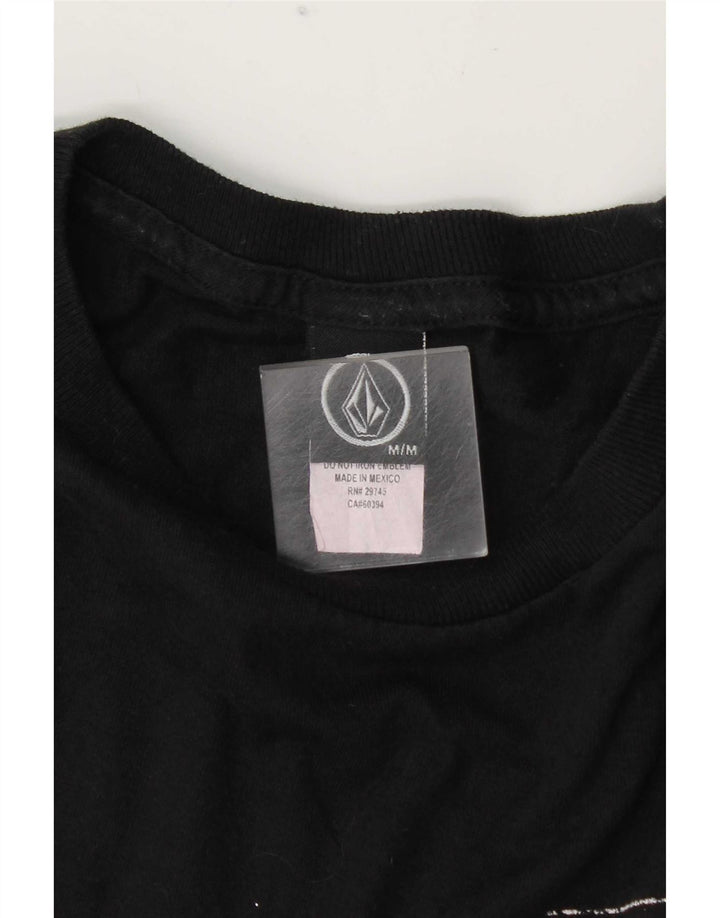 Camiseta masculina gráfica Volcom Top médio algodão preto