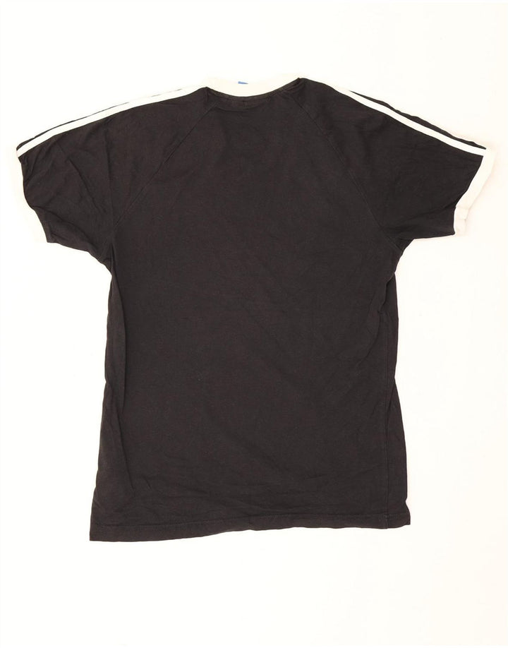 Adidas Mens Graphic T-Shirt Top Médio Algodão Preto