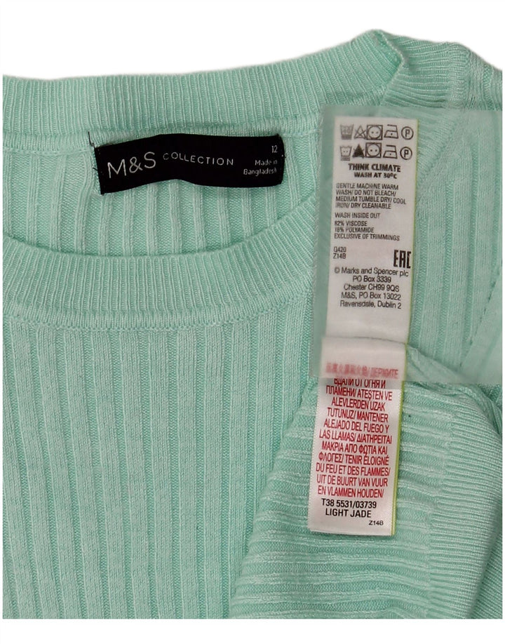 Suéter feminino Marks & Spencer com gola canoa Reino Unido 12 verde médio