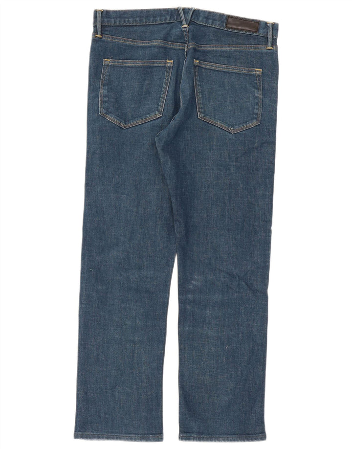 Marks & Spencer Masculino Autograph Straight Jeans W32 L29 Azul Algodão