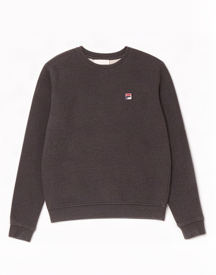 Fila moletom masculino jumper médio cinza algodão