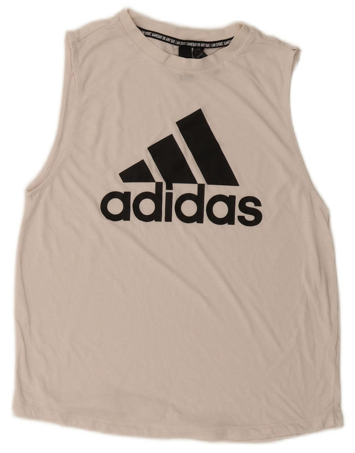 Adidas Womens Graphic Vest Top UK 8/10 Pequeno Branco