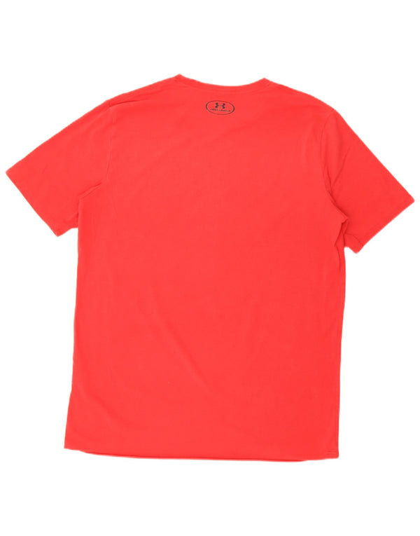 Camiseta masculina Under Armour Heat Gear Graphic Top grande de algodão vermelho
