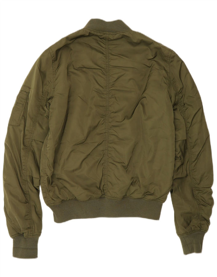 Jaqueta bomber acolchoada feminina Topshop poliéster verde pequeno Reino Unido 8
