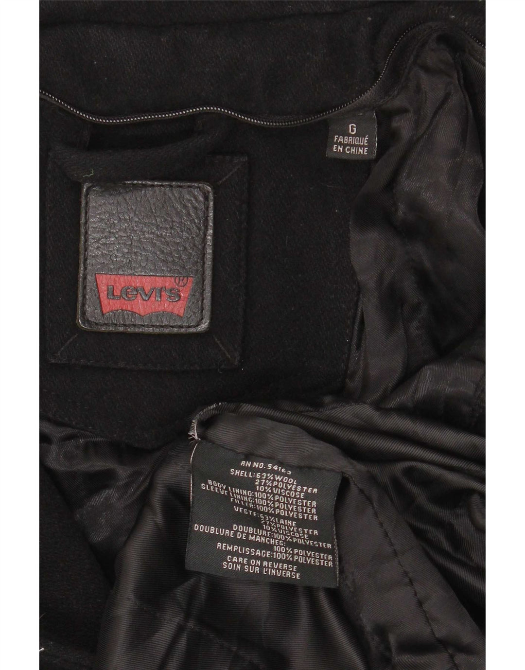 Jaqueta utilitária masculina Levi's UK 40 grande lã preta