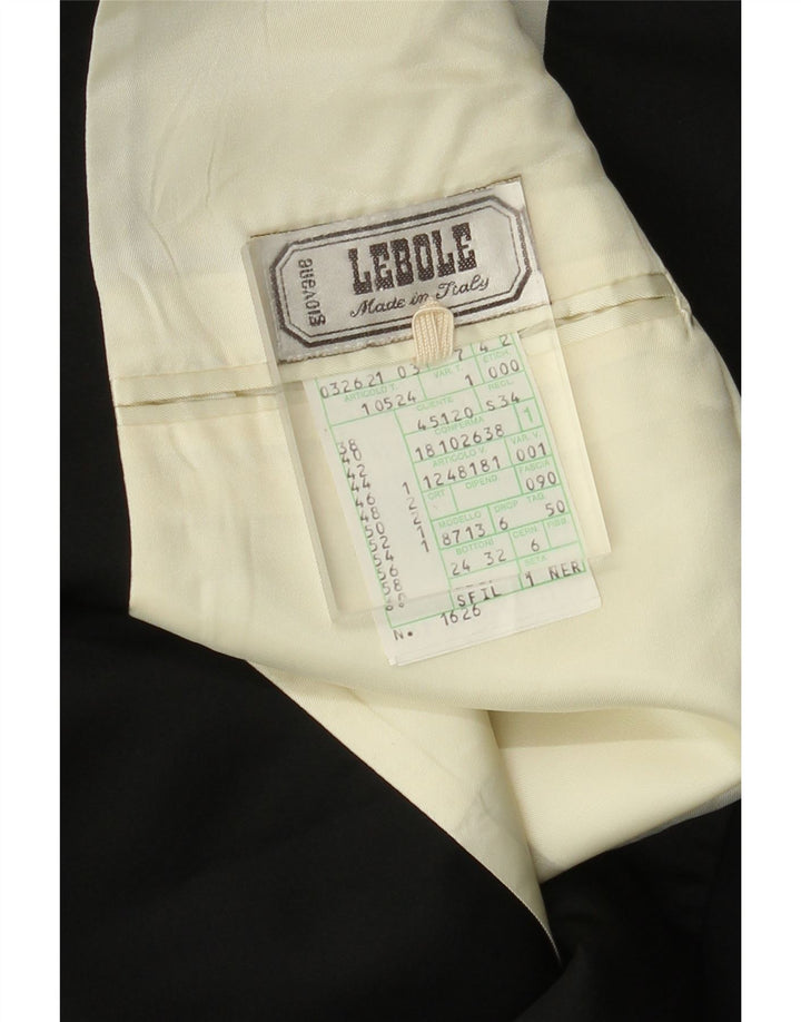 Jaqueta blazer masculina Lebole com 1 botão IT 50 grande lã preta