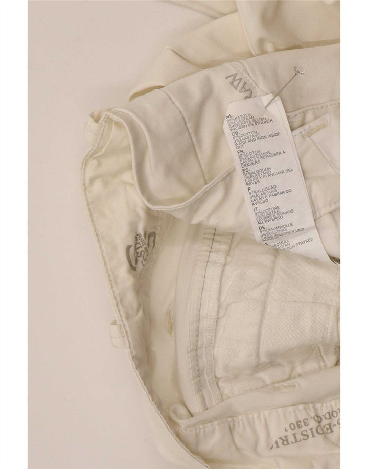 Bermuda feminina G-Star W26 pequena algodão branco