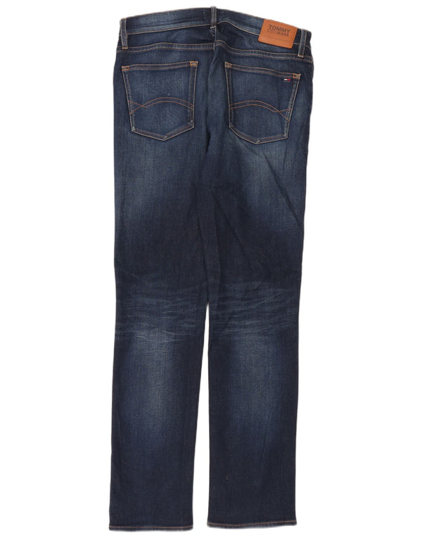 Jeans retos masculinos Tommy Hilfiger W34 L34 algodão azul marinho