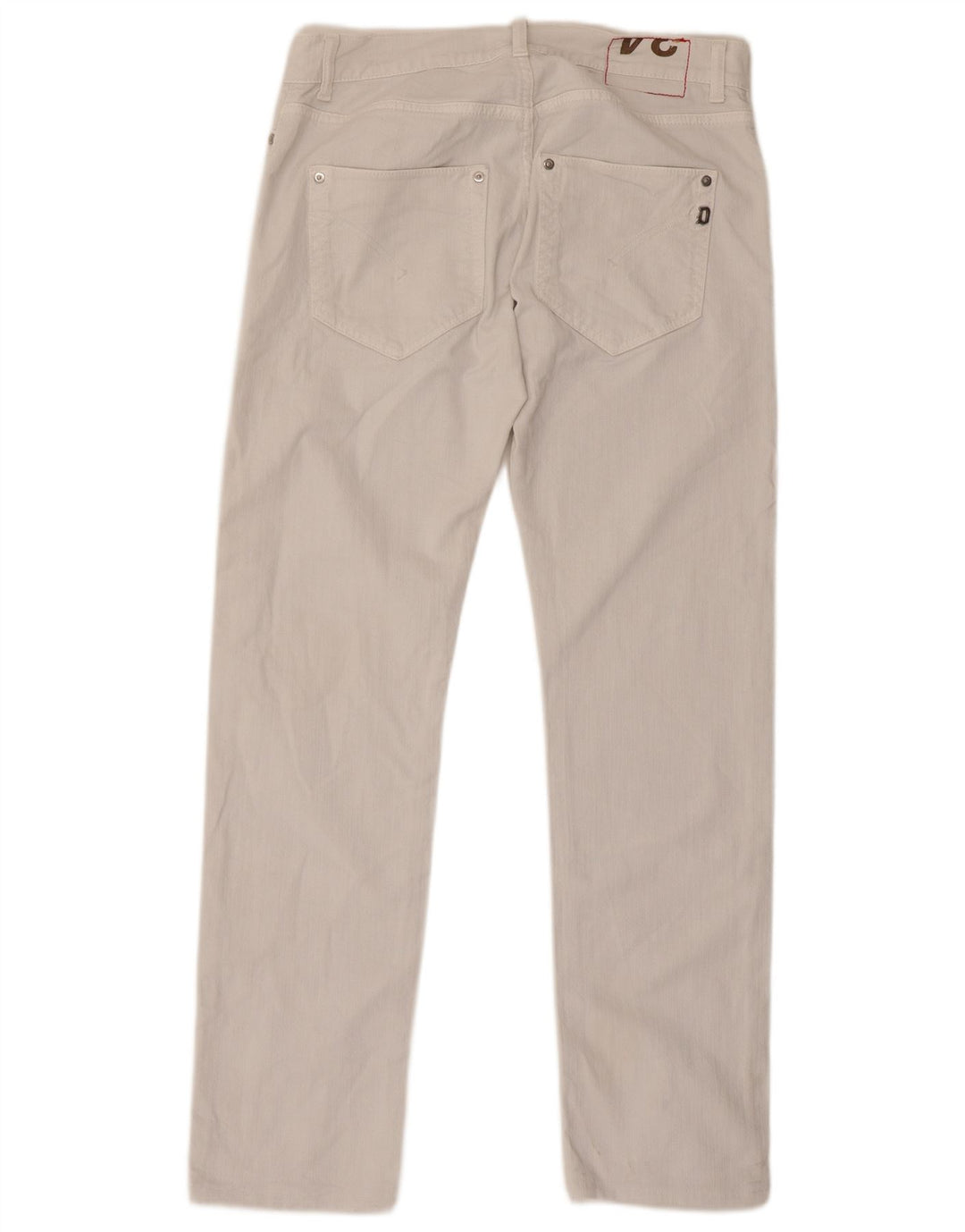 Dondup Mens Sam Straight Jeans W34 L32 Algodão Branco