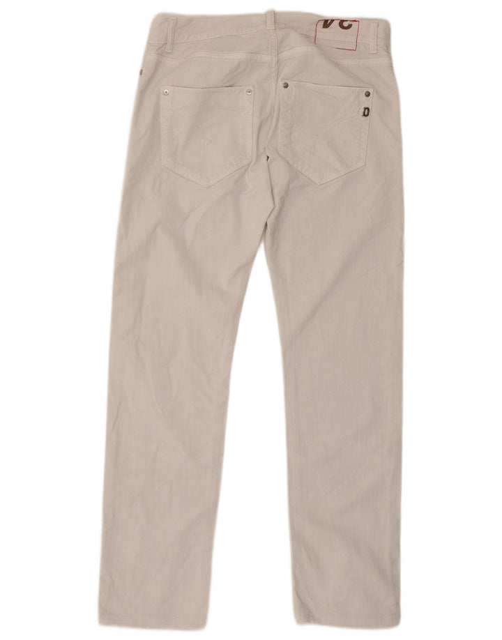 Dondup Mens Sam Straight Jeans W34 L32 Algodão Branco