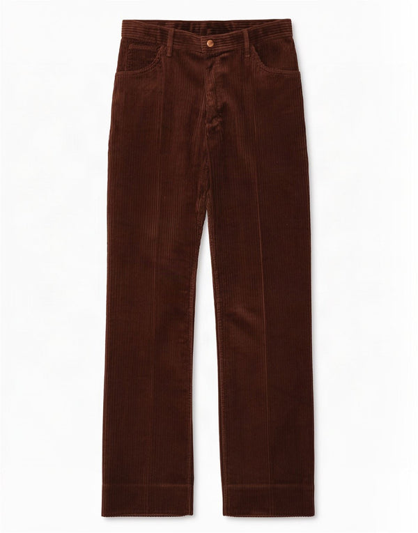 Wrangler Calça feminina reta de veludo cotelê W34 L36 algodão marrom