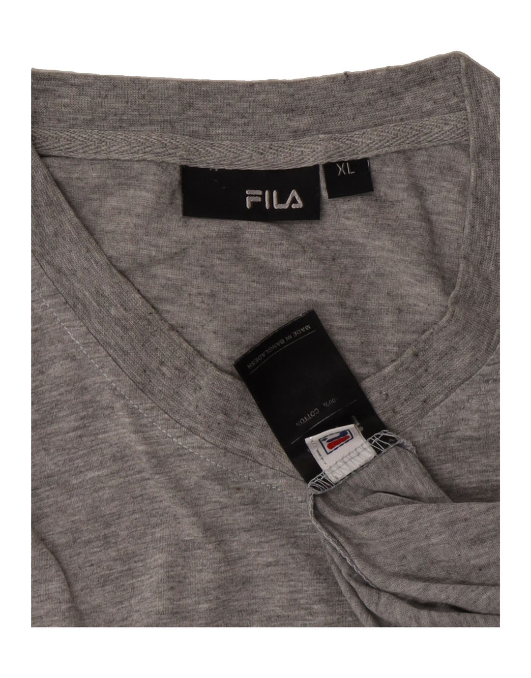 FILA Mens T-Shirt Top XL Grey Cotton Vintage Fila and Second-Hand Fila from Messina Hembry 