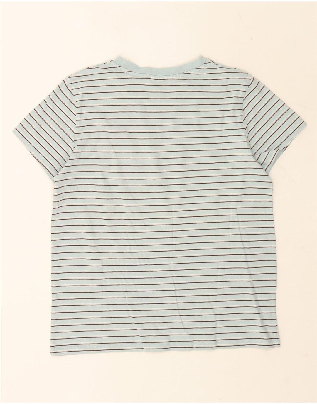 Camiseta feminina Levi's UK 14 algodão listrado azul médio