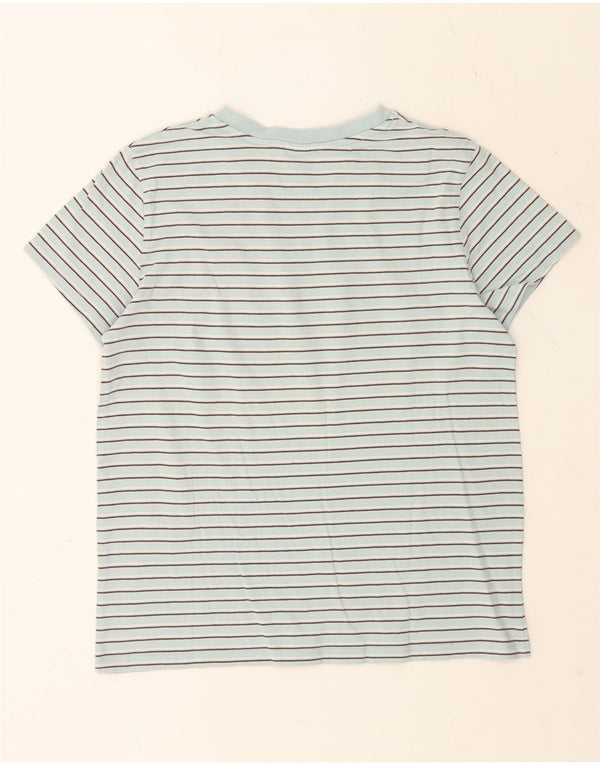 Camiseta feminina Levi's UK 14 algodão listrado azul médio