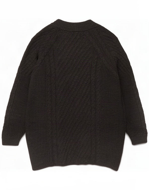 Zara Mens Longline Cardigan Aberto Suéter Acrílico Cinza Médio