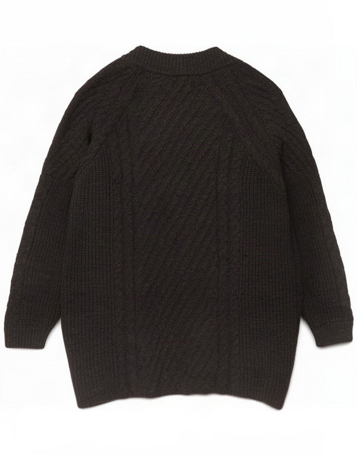 Zara Mens Longline Cardigan Aberto Suéter Acrílico Cinza Médio
