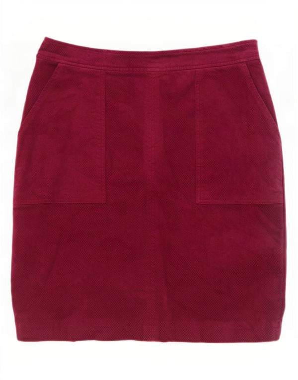 Saia de veludo feminino White Stuff UK 10 pequeno W28 algodão marrom