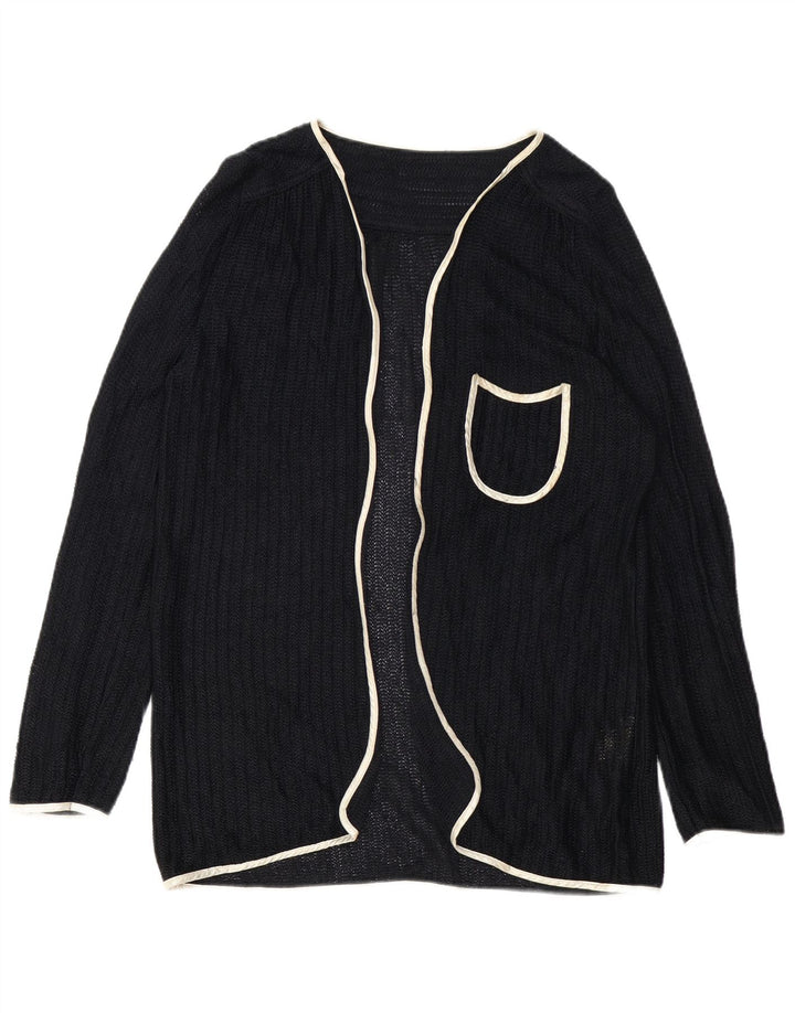Suéter cardigã aberto feminino vintage UE 40 viscose preta média