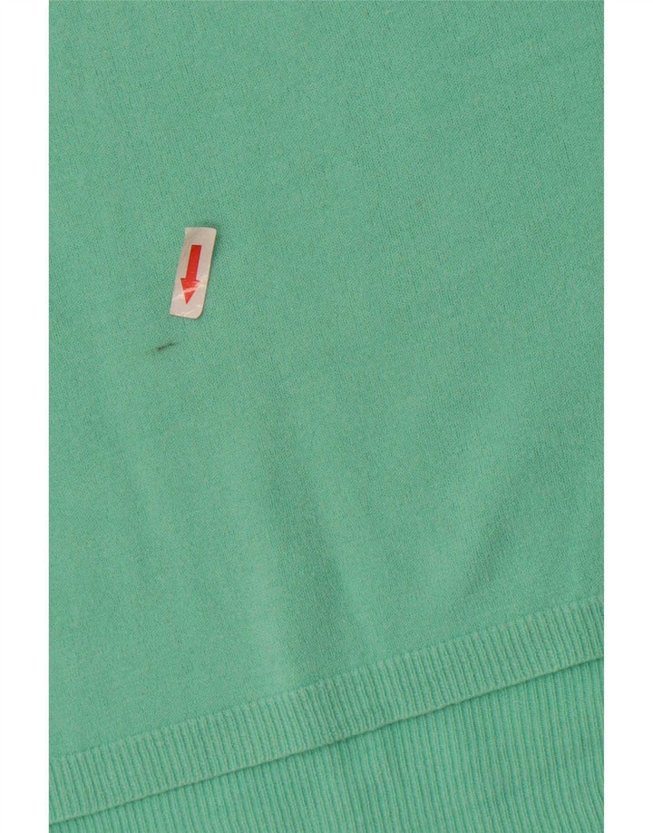 Suéter feminino Marks & Spencer com decote em V Reino Unido 12 acrílico verde médio